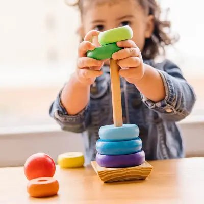 Jouet en Bois - WoodenToys™ - Tour arc - en - ciel - Bebeworld